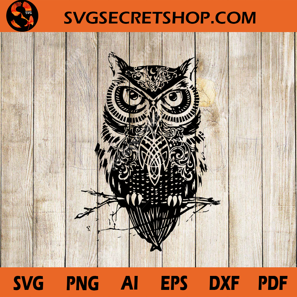 Download Owl Zentangle SVG Design, Owl Clipart, Owl Tattoo, Mandala ...
