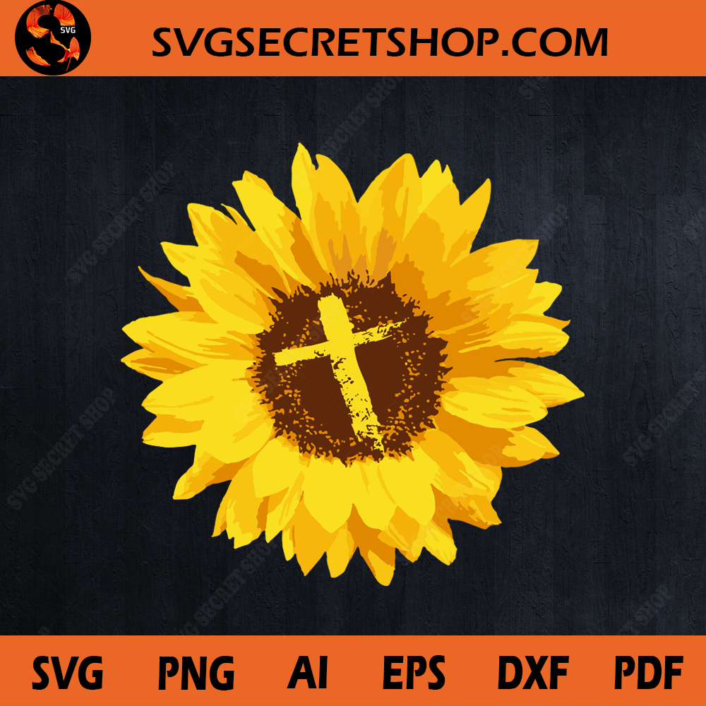 Download Sunflower With Cross SVG, Jesus SVG, Sunflower SVG, Cross ...