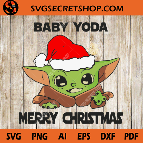 Baby Yoda Merry Christmas SVG, Baby Yoda SVG, Christmas Yoda SVG - SVG