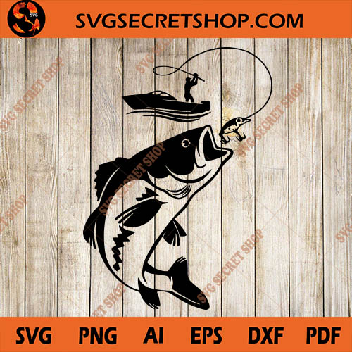 Download Fishing SVG, Hook SVG, Bass Fish SVG, Fishing Rod SVG