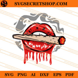 Dripping Lips Smoke Weed SVG