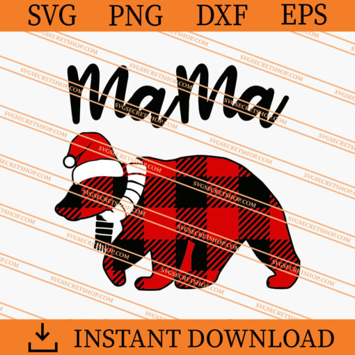 buffalo plaid mama bear christmas SVG