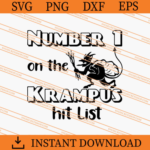 number 1 on the krampus hit list SVG