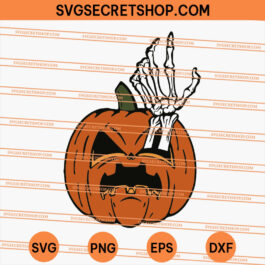 Halloween Pumpkin Skeleton Hand SVG