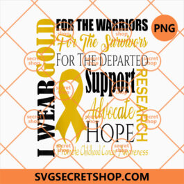 Childhood Cancer Awareness T Shirt Gold for a Child Fight PNG