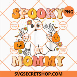Groovy Spooky Mommy Ghost Boo Halloween PNG