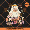 Halloween Spooky Teacher Ghost Groovy PNG