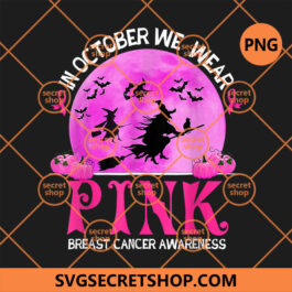 In October We Wear Pink Outfit Breast Cancer Awareness PNG