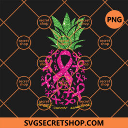 Pineapple Pink Ribbon Funny Breast Cancer Awareness PNG