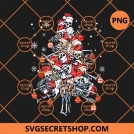 Sugar Skull Santa Hat Christmas Tree PNG