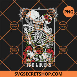 The Lovers Vintage Tarot Card Occult Skeletons Supernatural PNG