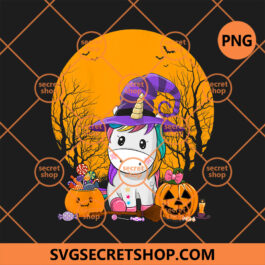 Unicorn Witch Hat Candy Pumpkin PNG