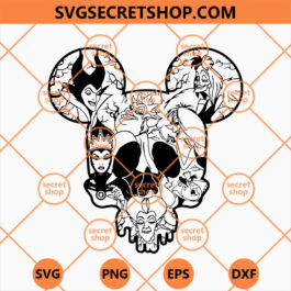 Villains Disney Mickey Skull SVG