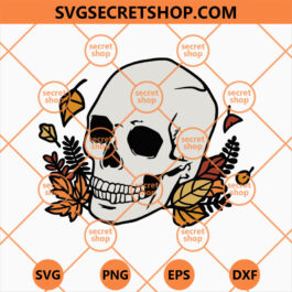 Skull Autumn Leaves SVG