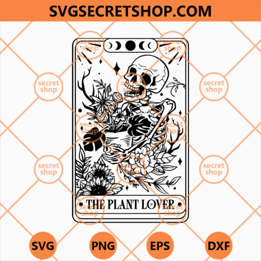 Skeleton The Plant Lover Tarot Card