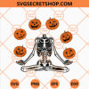 Skeleton Pumpkin Head Yoga