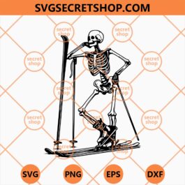 Skeleton Ski Vacation SVG