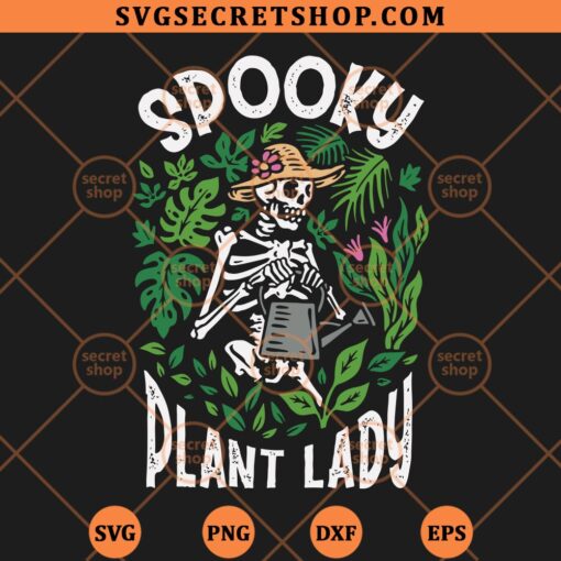 Spooky Plant Lady Skeleton SVG