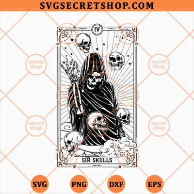 Sir Skulls Tarot Card SVG