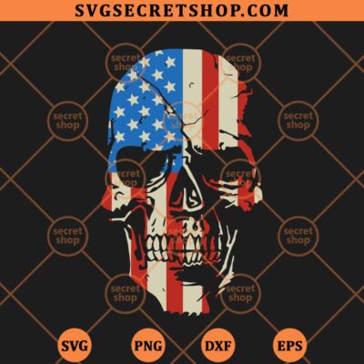 Skull American Flag SVG