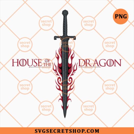 House Of The Dragon Sword Red Flames PNG
